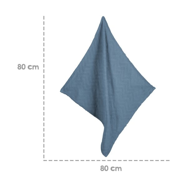 Modra pletena otroška odeja iz organskega bombaža 80x80 cm Seashells – Roba-image-2