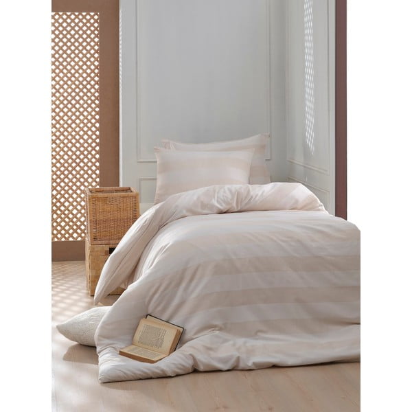 Bež enojna posteljnina iz damasta 140x200 cm Max Yollu – Mijolnir