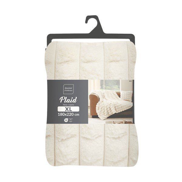 Kremno bela odeja iz mikropliša/iz umetnega krzna 180x220 cm Igloo – douceur d'intérieur-image-4