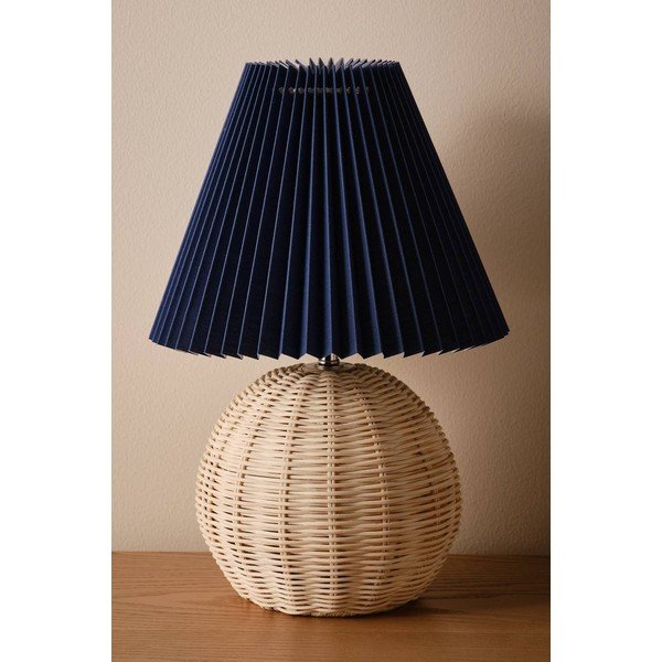 Modra/v naravni barvi namizna svetilka iz ratana (višina 36 cm) Sisal – Jotex-image-2