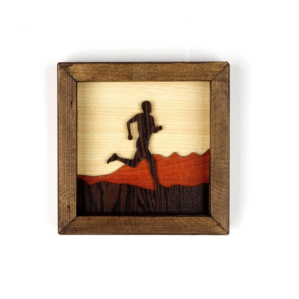 Lesena slika Kate Louise Running Man, 16 x 16 cm