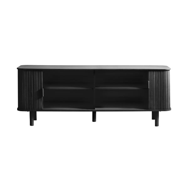 Črna TV omarica v hrastovem dekorju 160x56 cm Cavo – Unique Furniture-image-2
