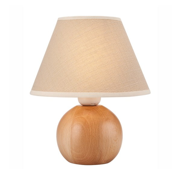 Bež namizna svetilka s tekstilnim senčnikom (višina 24 cm) Ball – LAMKUR