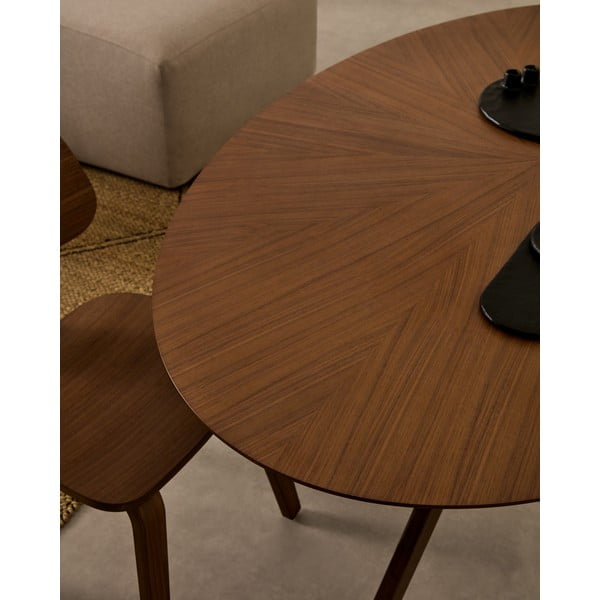 Jedilna miza z mizno ploščo v orehovem dekorju 110x180 cm Naanim – Kave Home-image-1