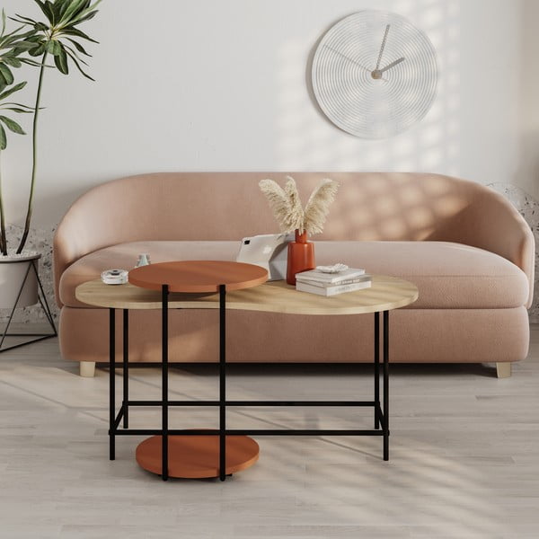 Mizice v kompletu z mizno ploščo v oranžni in naravni barvi 2 ks 65x103 cm Rosie – Marckeric-image-1