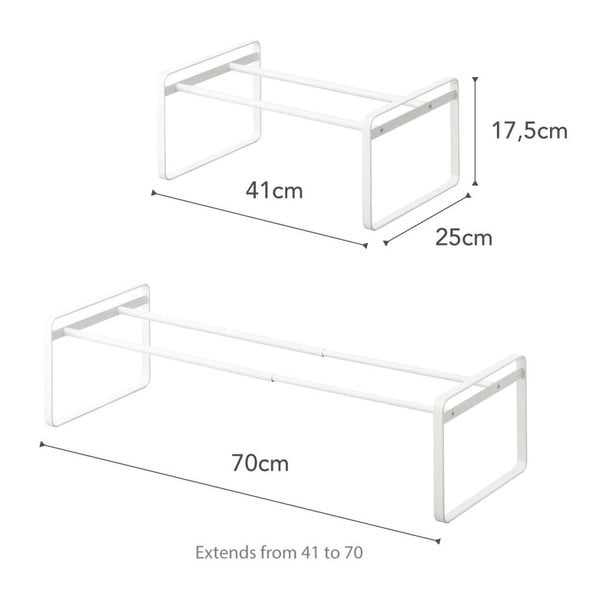 Belo kovinsko teleskopsko stojalo za čevlje Kobe - YAMAZAKI-image-4
