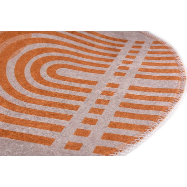 Oranžna/siva pralna okrogla preproga ø 100 cm Arch – Vitaus-image-2