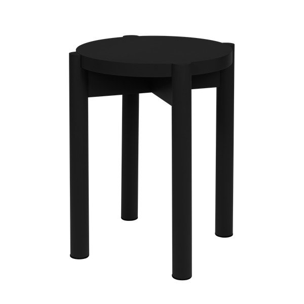 Črn stolček iz masivne bukve Hopp – noo.ma