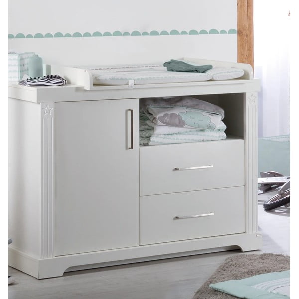 Bela nizka otroška komoda s previjalnim pultom 120x98 cm Maxi – Roba-image-1