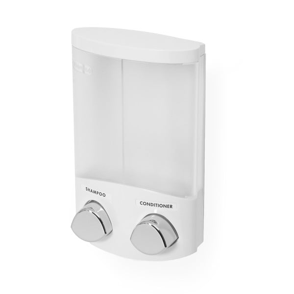 Bel plastičen dozirnik za milo z namestitvijo brez vrtanja 620 ml Duo – Compactor-image-3