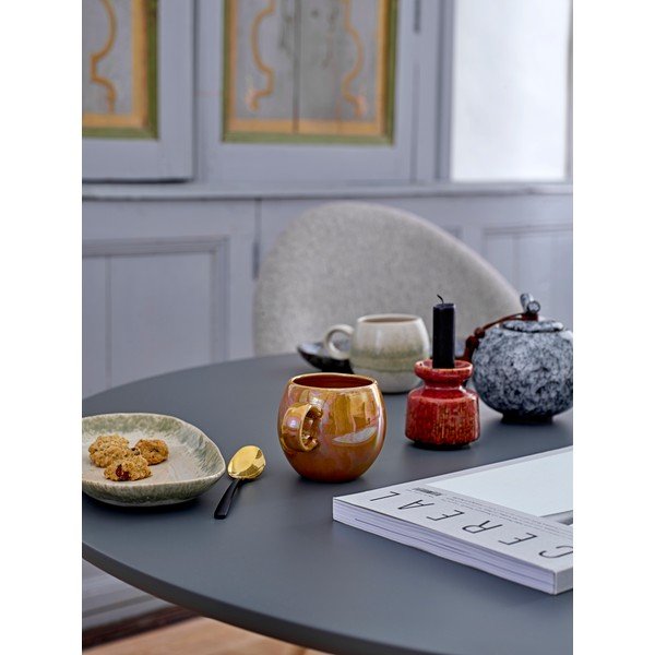 Zeleno-bel lončen krožnik Bloomingville Paula, 23,5 x 12,5 cm-image-1