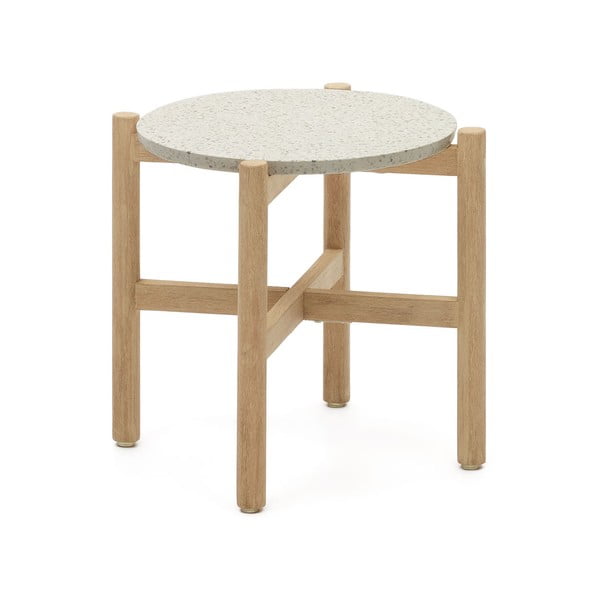 Okrogla stranska mizica s terazzo mizno ploščo ø 54,5 cm Pola – Kave Home
