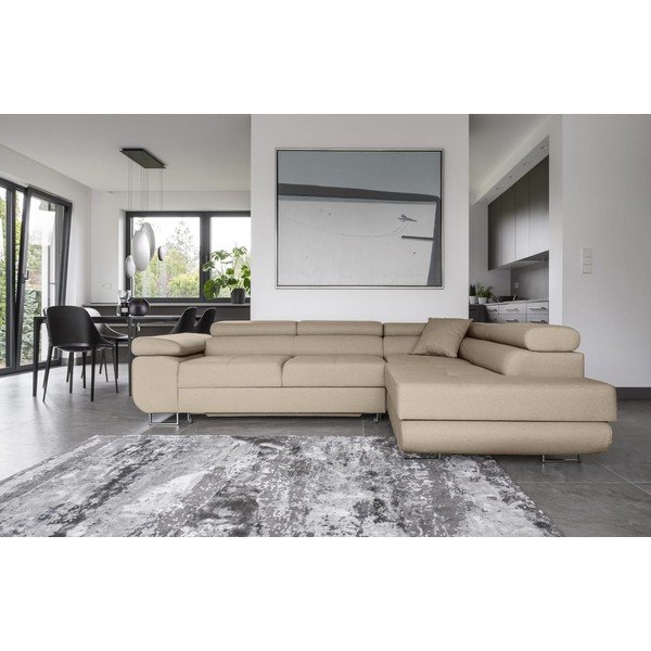 Bež raztegljiva/s prostorom za shranjevanje kotna sedežna garnitura (desni kot/v obliki črke L) Anton – ELTAP-image-1