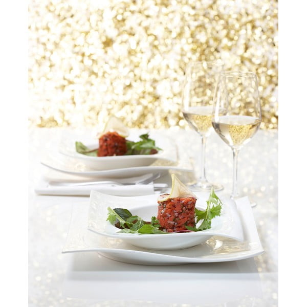 Bel porcelanast desertni krožnik Maxwell & Williams Motion, 18 x 18 cm-image-1