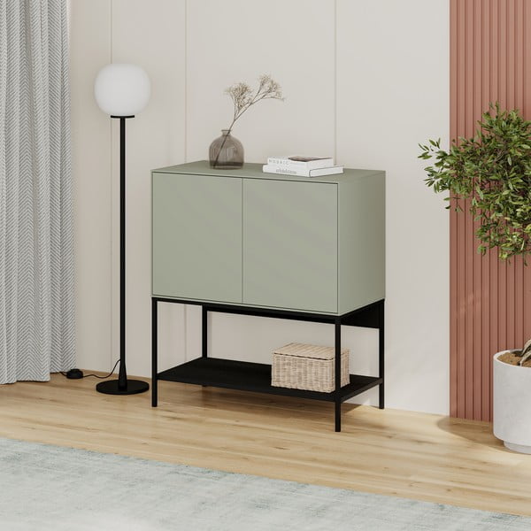 Zelena/črna omarica 80x90x40 cm Amira – Marckeric-image-3