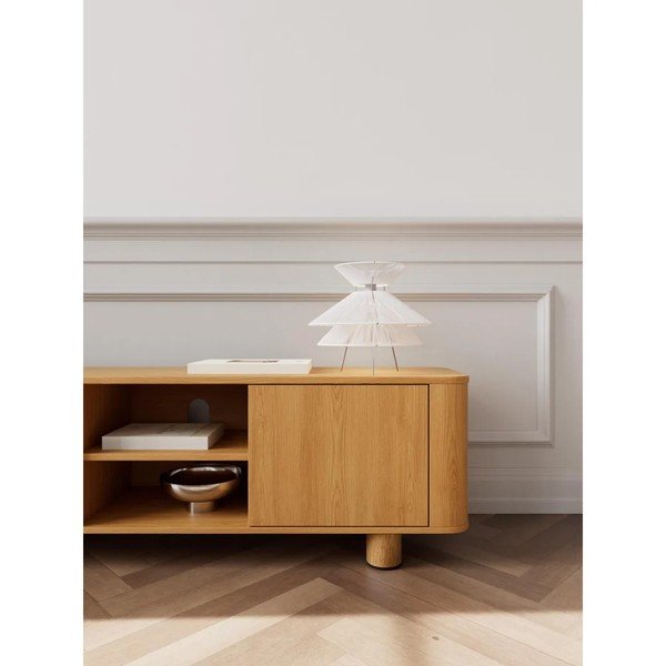 TV omarica v hrastovem dekorju v naravni barvi 160x50x40 cm Atmore – Actona-image-1
