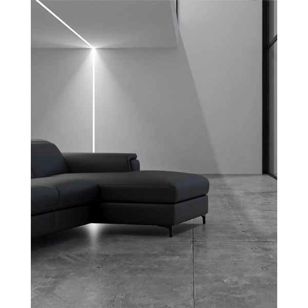 Temno siva usnjena kotna sedežna garnitura (z desnim kotom) Brito – MESONICA-image-4