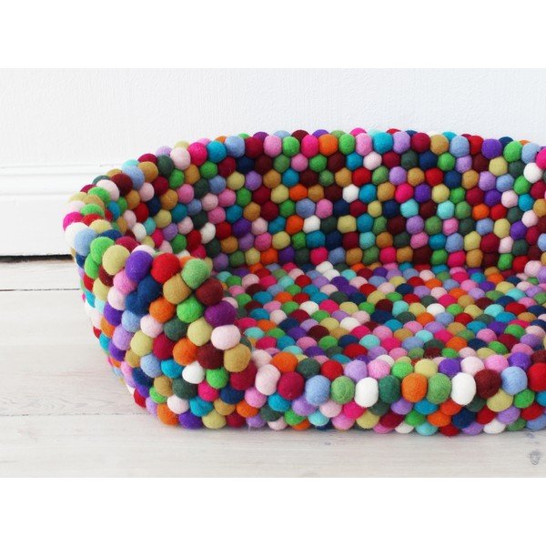 Barvna postelja za hišne ljubljenčke iz volnenih kroglic Wooldot Ball Pet Basket Multi, 60 x 40 cm-image-1
