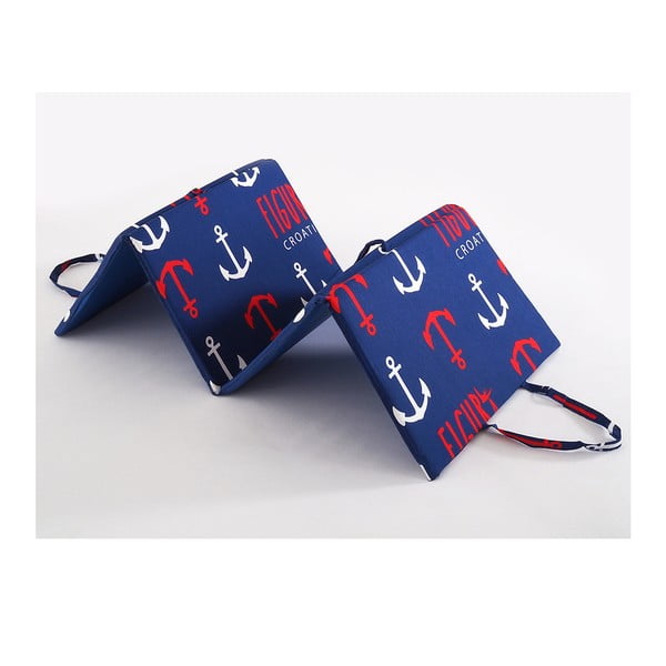 Rdeče-modra vrtna sedežna blazina za ležalnik 49x137 cm   Anchors – B.E.S.-image-1