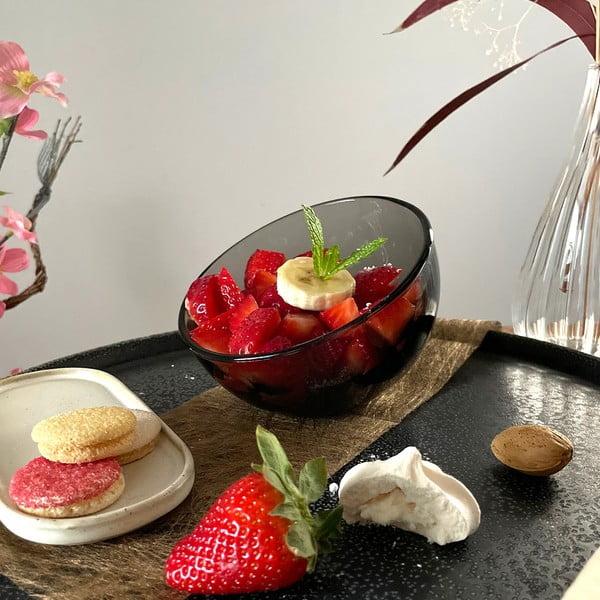 Antracitna steklena skleda La Rochère Bubble-image-2