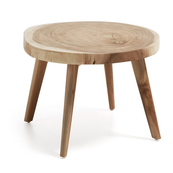 Okrogla stranska mizica iz masivnega munggur lesa ø 65 cm Wellcres – Kave Home