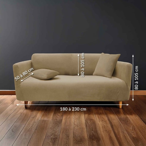 Rjava raztegljiva prevleka za sedežno garnituro za trosed Sacha – douceur d'intérieur-image-2