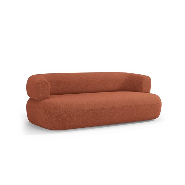 Sedežna garnitura iz tkanine bouclé v barvi terakote 178 cm Jenny – Micadoni -image-1