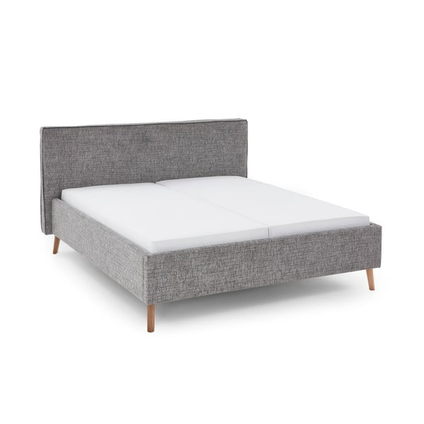 Siva oblazinjena zakonska postelja s prostorom za shranjevanje in letvenim dnom 180x200 cm Riva – Meise Möbel