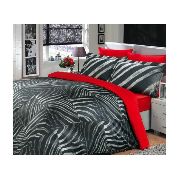 Posteljno perilo za dve osebi Retro Black, 200x220 cm-image-1