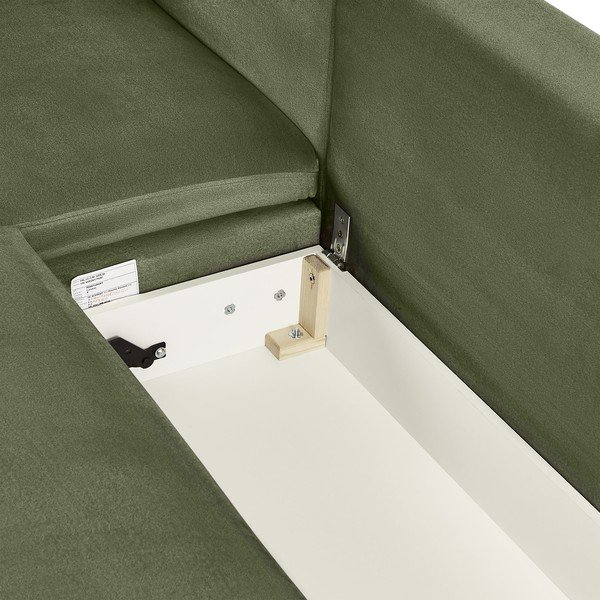 Zelena raztegljiva žametna sedežna garnitura Bonami Selection Fira, levi kot-image-1