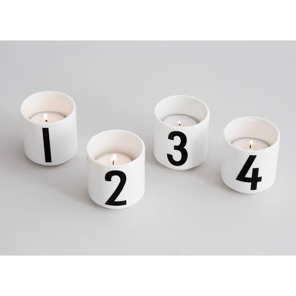 Komplet 4 belih porcelanastih skodelic Design Letters Mini-image-1