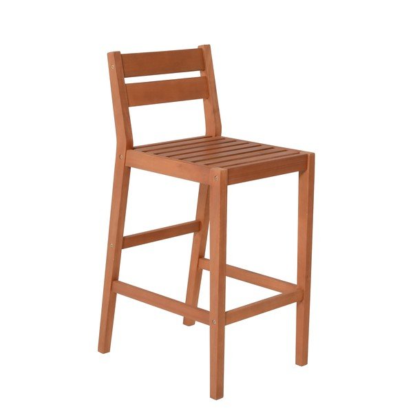 Vrtni komplet barskih stolov in mize iz masivnega evkaliptusa v naravni barvi za 4 osebe Maine – Garden Pleasure-image-3