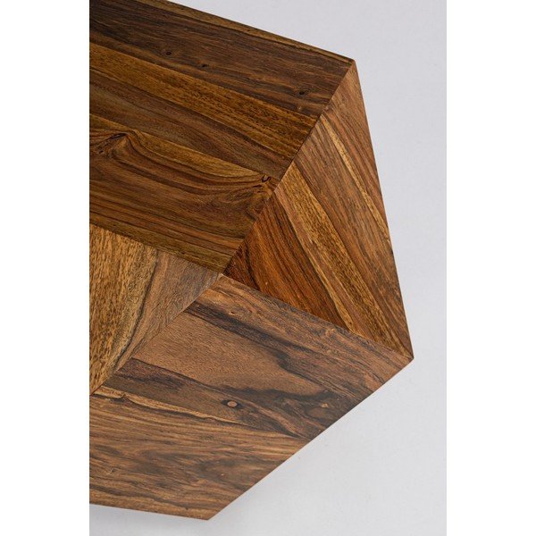 Klubska mizica iz masivnega sheesham lesa v temni naravni barvi 42x42 cm Egypt – Bizzotto-image-4