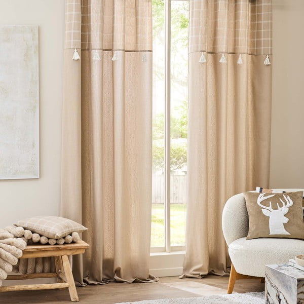 Rjava zavesa iz mešanice bombaža 140x240 cm Everest – douceur d'intérieur-image-3