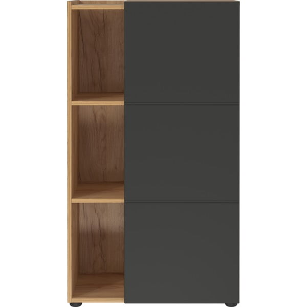 Temno siva knjižna omara v hrastovem dekorju 62x112 cm Olvera - Germania