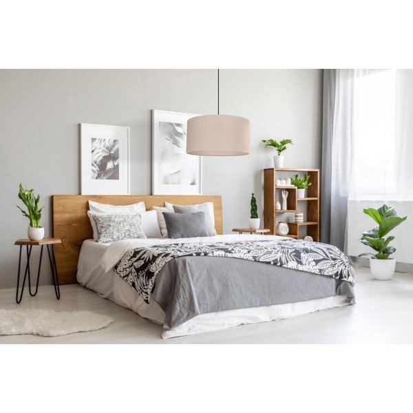 Bež viseča svetilka s tekstilnim senčilom ø 40 cm Shanti – Candellux Lighting-image-3