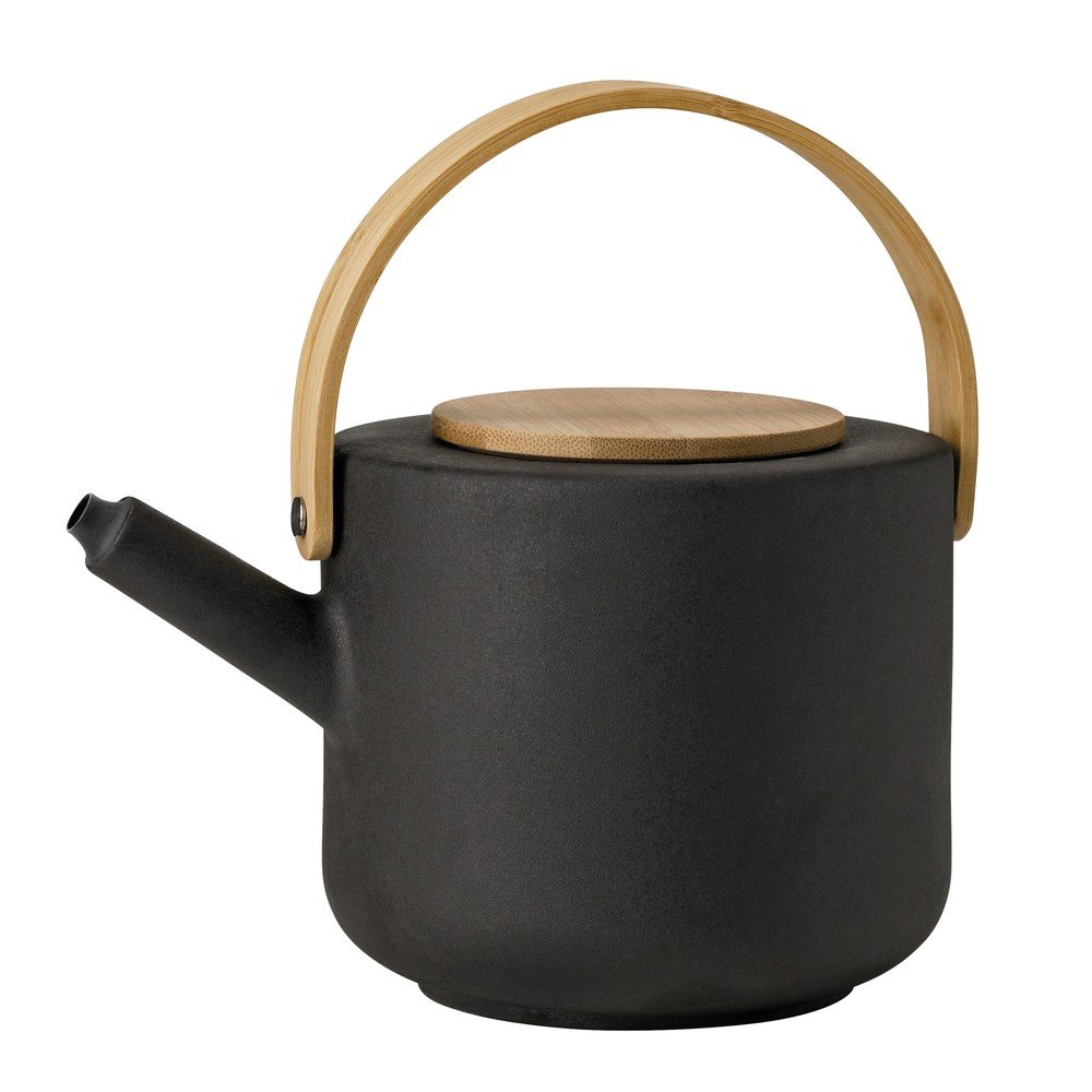 Črn čajnik iz kamenine 1,25 l Theo