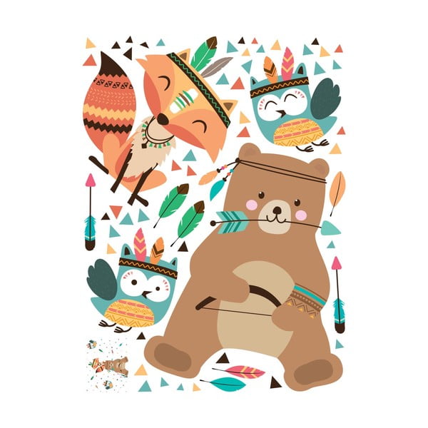 Otroške stenske nalepke Ambiance Bear Indian Happy-image-2