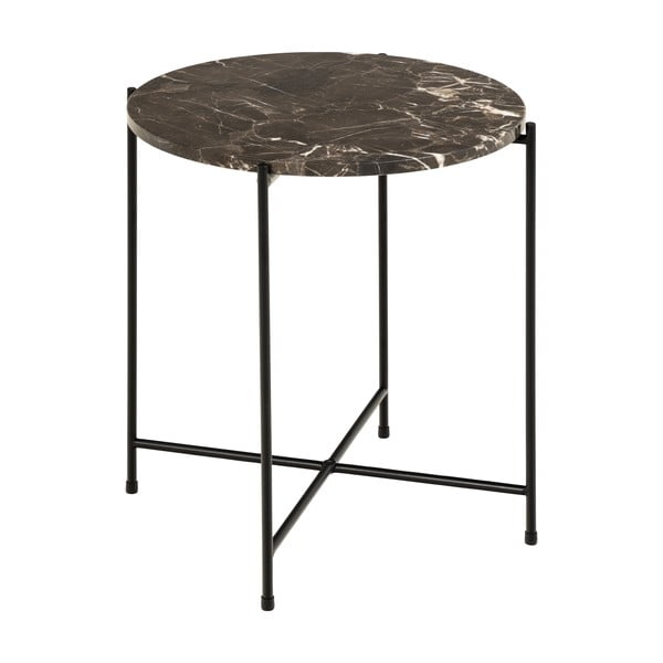 Okrogla stranska mizica z marmorno mizno ploščo ø 42 cm Avila – Actona