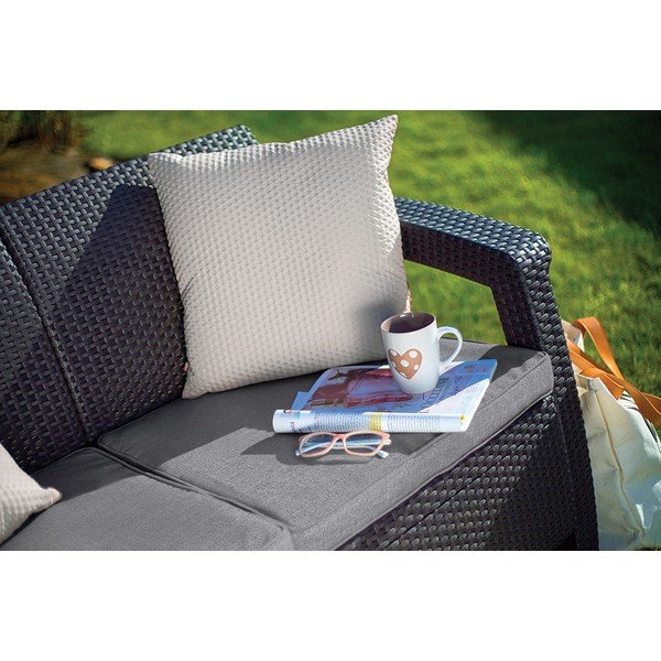 Temno siv vrtni kavč iz umetnega ratana Corfu – Keter-image-2