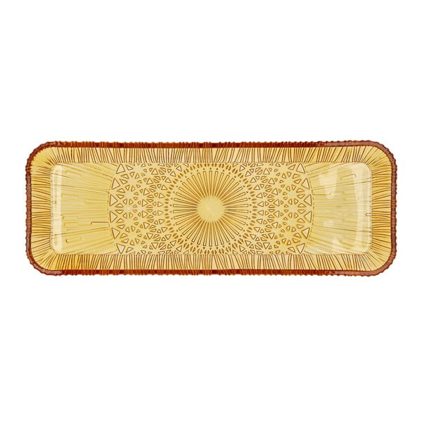 Oranžen steklen servirni krožnik 14x38 cm Kusintha – Bitz