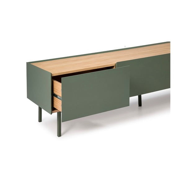 Zelena TV omarica v hrastovem dekorju 180x45 cm Arista – Teulat-image-4