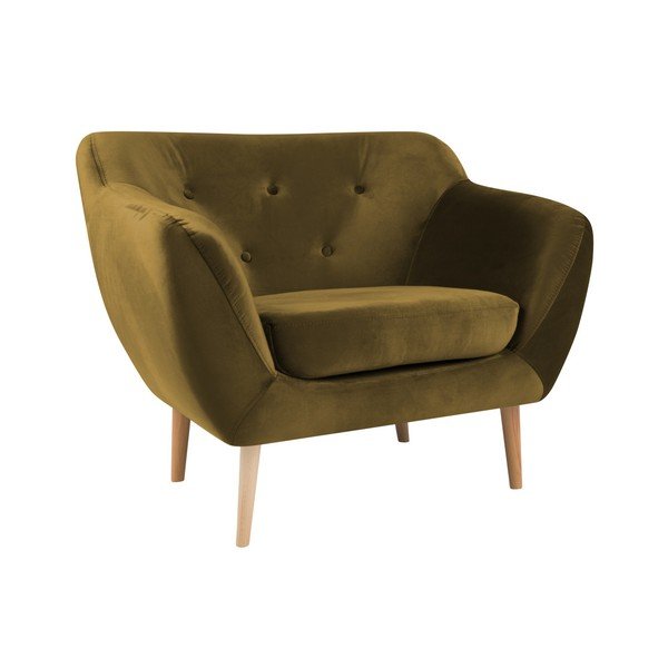 Gorčično rumen fotelj Mazzini Sofas Amelie-image-4