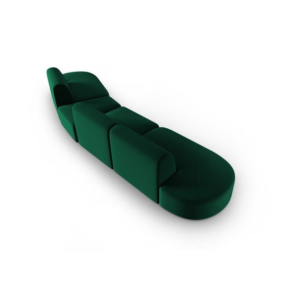 Zelena žametna sedežna garnitura desni kot 428 cm Paolo – Milo Casa-image-3