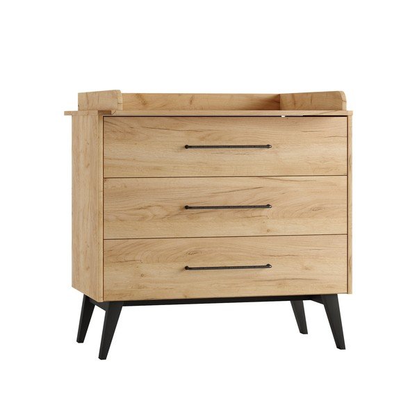 Nizka otroška komoda v dekorju bukve 100x92 cm Retro – Pinio-image-3