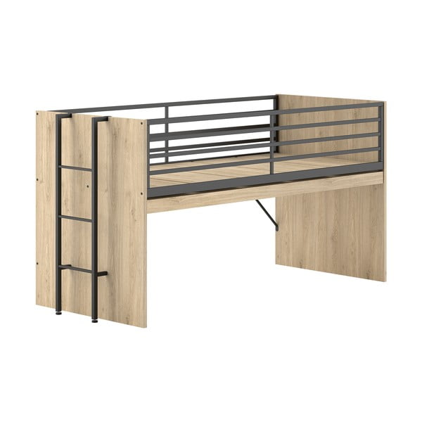 Dvignjena otroška postelja z letvenim dnom 90x200 cm v naravni barvi Sam – Vipack-image-2