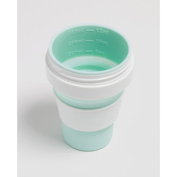 Belo-zelena zložljiva skodelica to go Stojo Pocket Cup, 355 ml-image-3