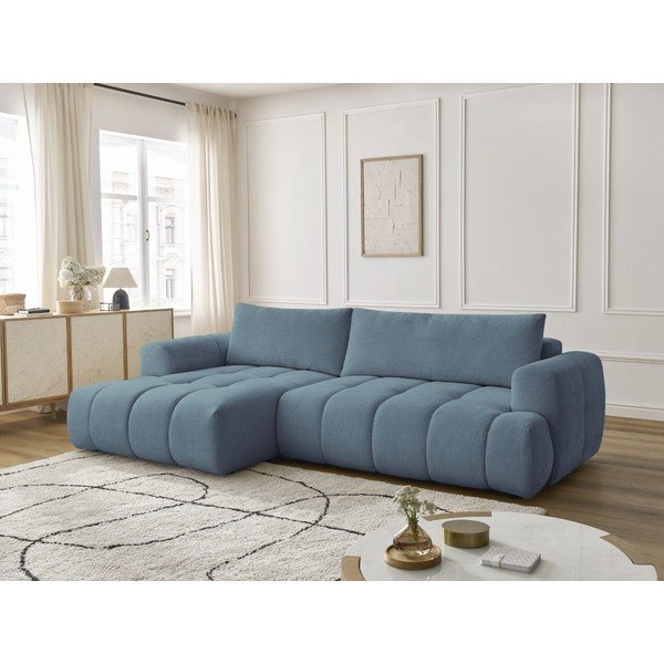 Modra raztegljiva/s prostorom za shranjevanje kotna sedežna garnitura (levi kot/z ležalnikom) Fuji – Bobochic Paris-image-1