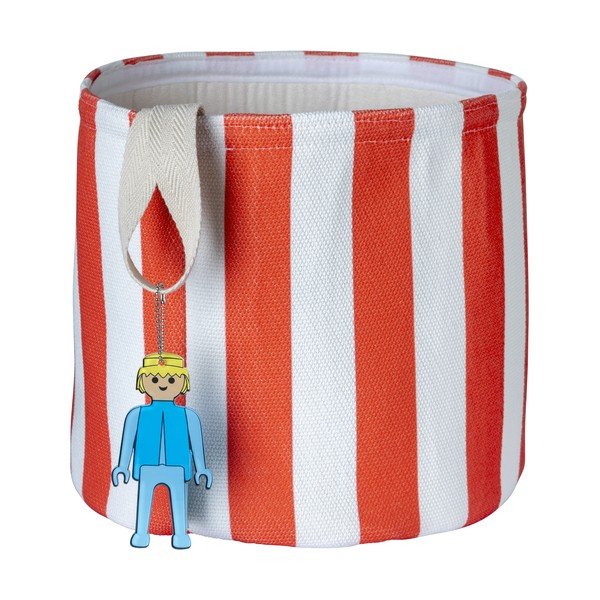 Rdeča tekstilna otroška škatla za shranjevanje ø 30x28 cm Stripes – Playmobil-image-2