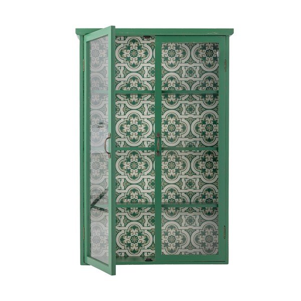 Zelena stenska vitrina iz masivne jelke 81x122x22 cm Hazem – Bloomingville-image-3